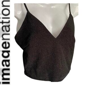 Sexy Glitter Spaghetti Straps Cropped Top Imagine Nation